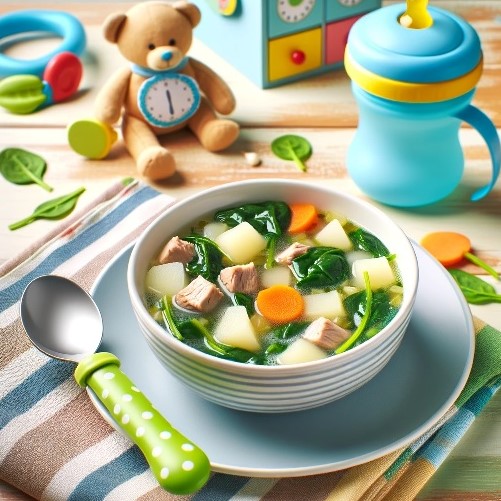 Սպանախով և մսով ապուր